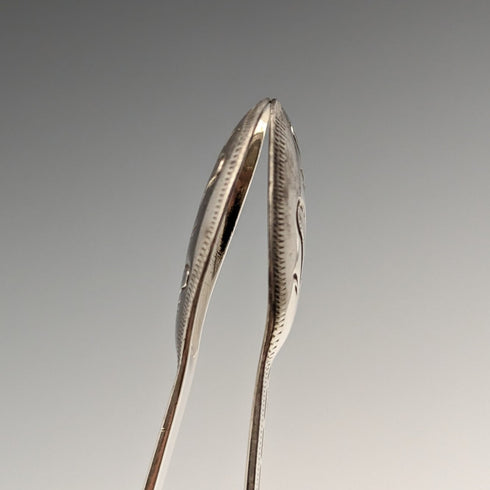 Circa 1800 British Antique Sterling Silver Sugar Tongs 25g George Smith IV